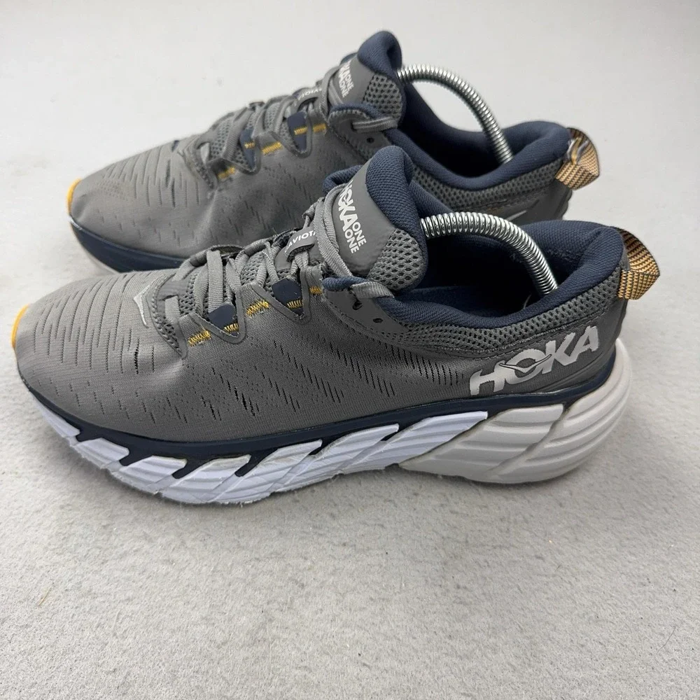 Hoka One One Gaviota 3 Shoes Mens Size 9.5 Gray Wide Cushioned Running Sneakers